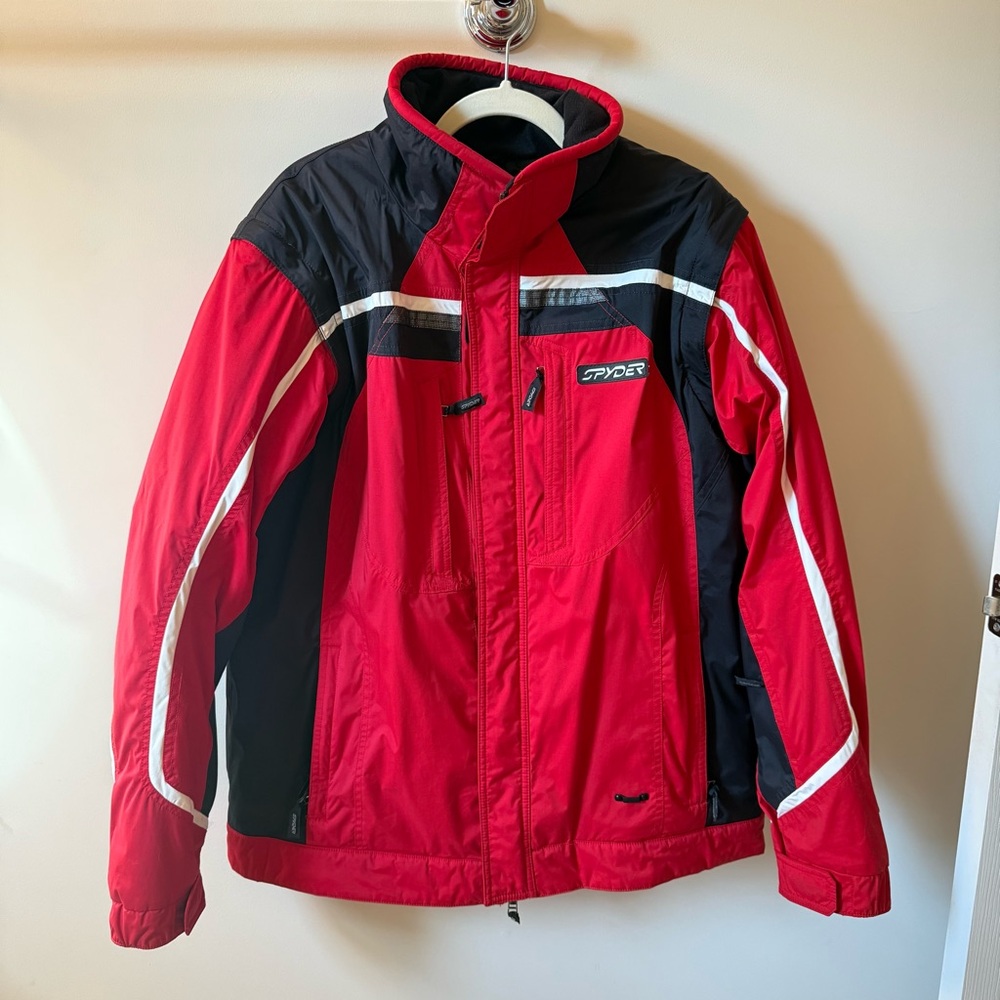 Spyder XT 5000 Ski Jacket Mens Large 52 Red Black Insulated Snow Coat Winter